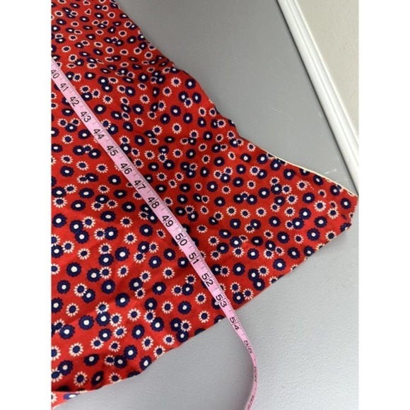 Montenapoleone Women's Red Floral Belted Robe Size 2 Made in Italy 70s? - Picture 11 of 15